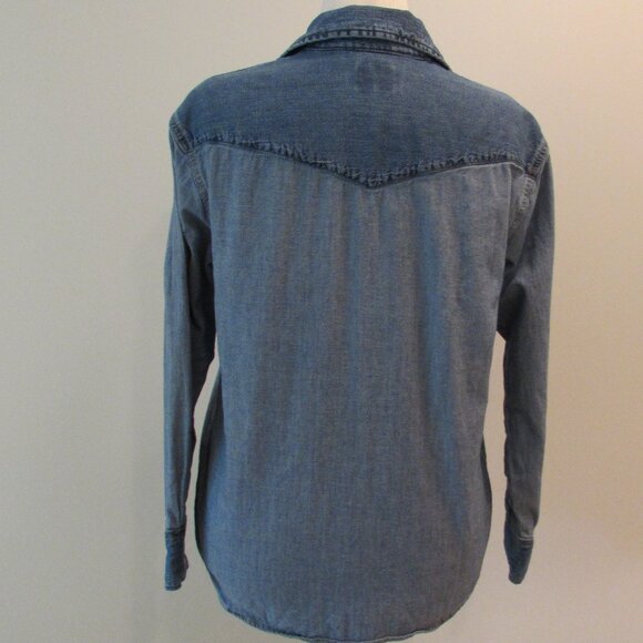 Levi's 2-Tone 100% Cotton Western Denim Pearl Snap Relaxed Button Down - Picture 11 of 16